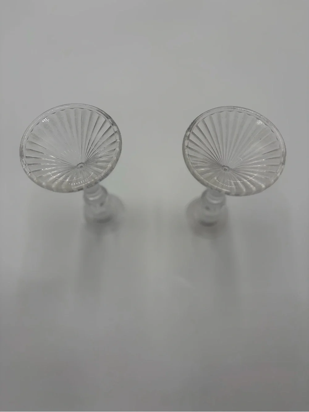 Clear Glass Lenox Ribbed Candlestick Pair - Elegant Home Accents